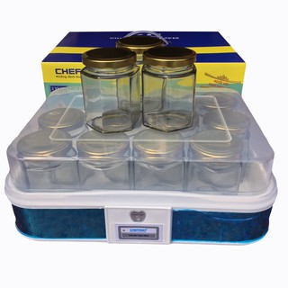 Máy làm sữa chua Chefman CM-311T kèm 12 cốc thủy tinh dung tích 2L giúp bạn làm được nhiều loại sữa chua cho gia đình