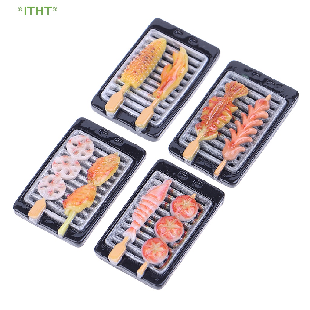Mô Hình Thịt Nướng Bbq Hoặc Cá Kabob Trang Trí Nhà Búp Bê 1 / 12 Mới