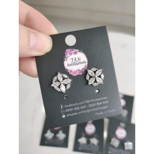 Hoa tai đính đá cao cấp