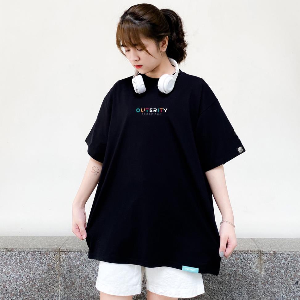 Áo thun form rộng Outerity Rainbow Đen Trắng Ver2.0, áo thun Outerity V2 gonz.brand