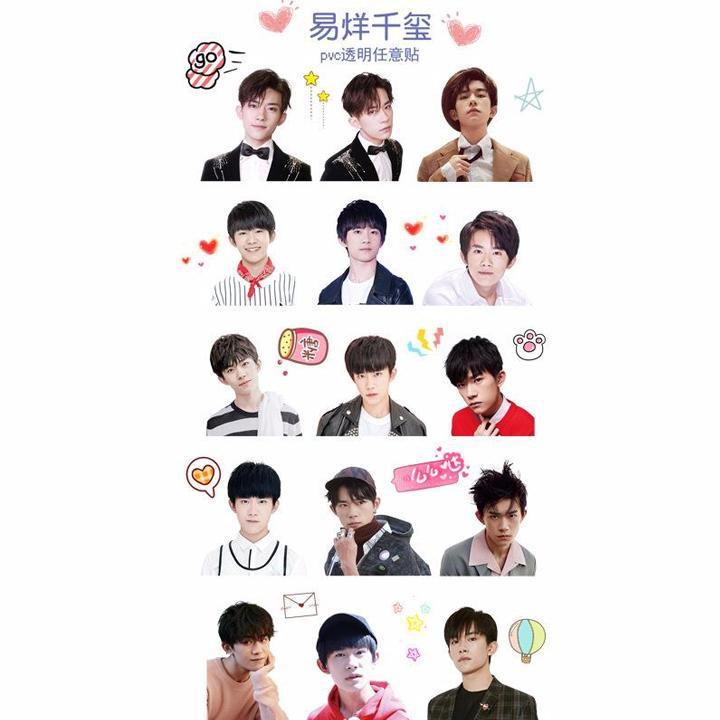 Ảnh dán sticker TFBoys Vương Tuấn Khải Dịch Dương Thiên Tỷ in hình dễ thương quà tặng xinh xắn