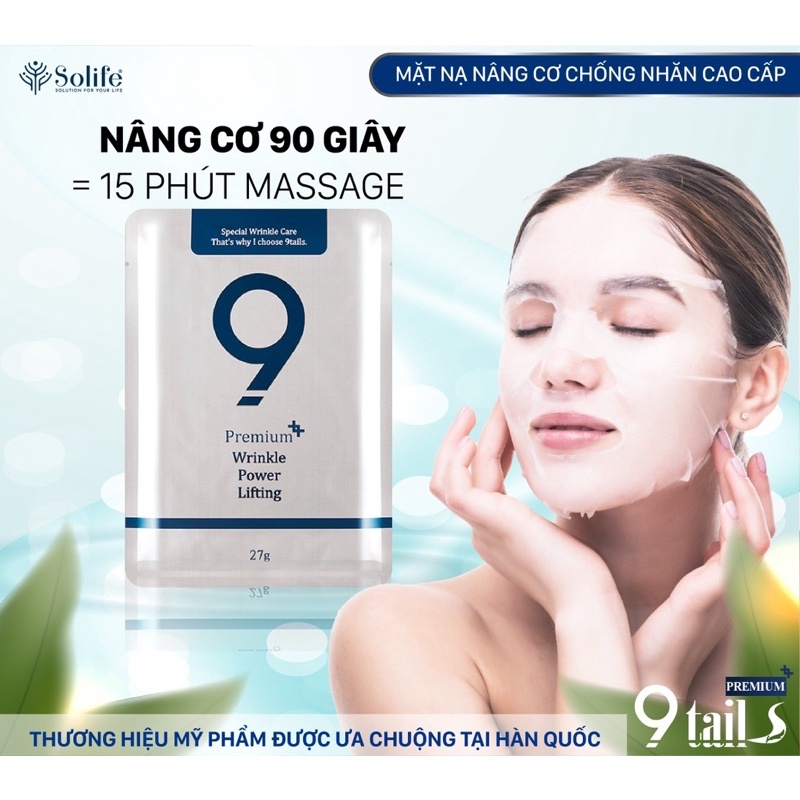 MẶT NẠ NÂNG CƠ CHỐNG NHĂN CAO CẤP PREMIUM WRINKLE POWER LIFTING 9TAILS NHẬP KHẨU CHÍNH HÃNG HÀN QUỐC