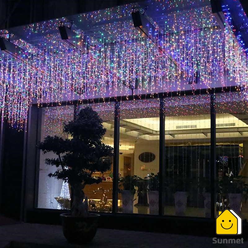 Đèn LED nháy 4x0.6 mành thả trang trí hình thác nước dùng trang trí ngoài trời, sân vườn , trong dịp lễ