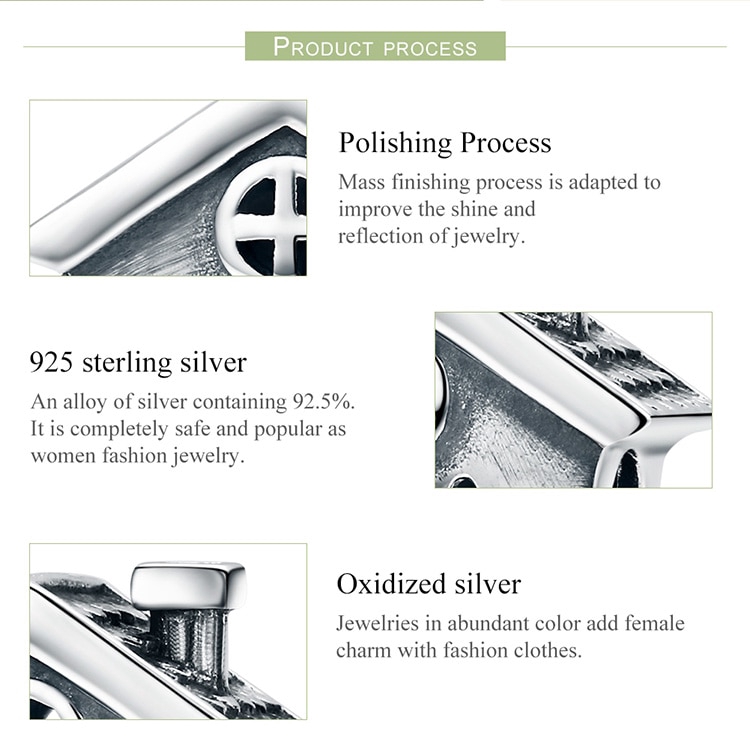 Hạt Làm Trang Sức Bamoer SCC541 Bằng Bạc 925 Hình Ngôi Nhà