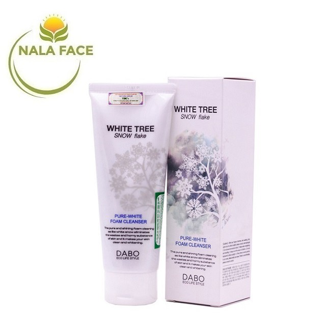 Sữa rửa mặt Dabo White Tree Snow Flake Cây Tuyết Trắng 150ml (có hạt massage)