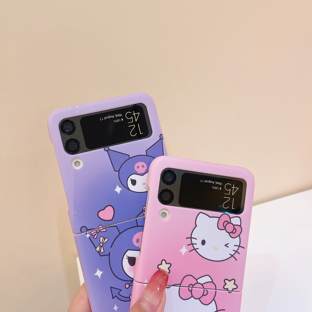 Ốp Điện Thoại PC Cứng Chống Sốc Hình Hoa Tulip Hoạt Hình Cho Samsung Galaxy Z Flip 3 4 5G