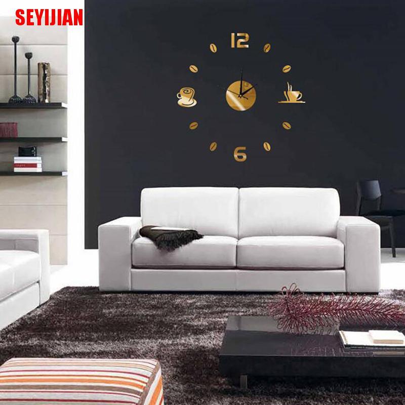 Đồng Hồ Treo Tường 3d Tự Dính Trang Trí Nhà Cửa / Văn Phòng Nghệ Thuật Hiện Đại diy