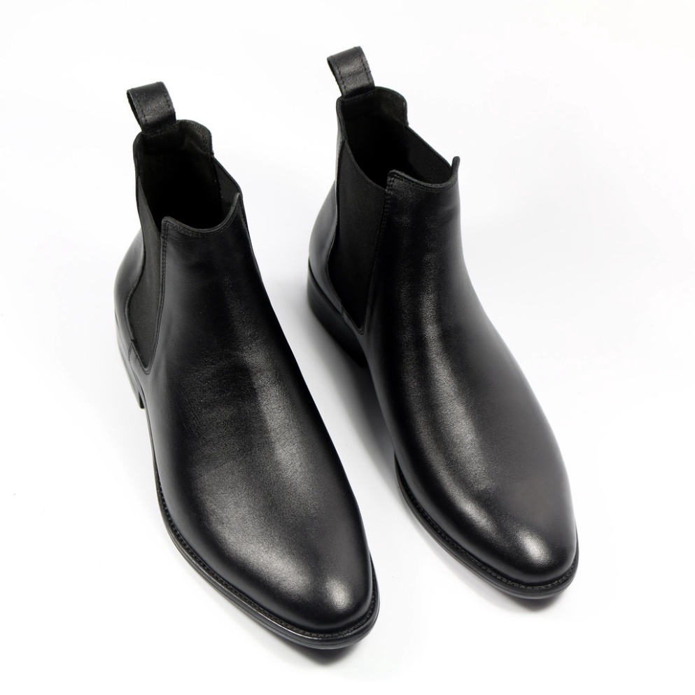 Giày thời trang nam phong cách Chelsea Boots chất liệu da bò đế cao su đúc nhiệt đọn 3.5cm