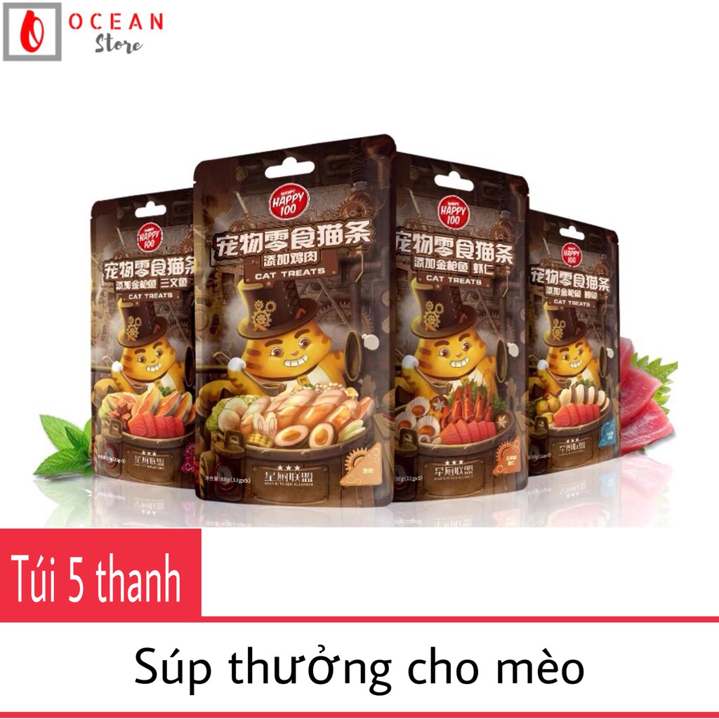 Súp thưởng cho mèo Wanpy Happy 100 Mèo đầu bếp