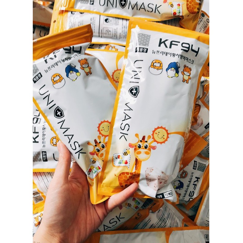 TỰ CHỌN MẪU - Combo 50 chiếc khẩu trang cho bé 4D - UNI MASK KIDS KF94 trẻ em kháng khuẩn - Khẩu trang an toàn cho bé