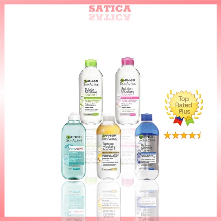 Nước Tẩy Trang Garnier Không Cồn Cho Da Mụn, Dầu, Nhạy Cảm, Khô 400ml [HÀNG CHÍNH HÃNG]