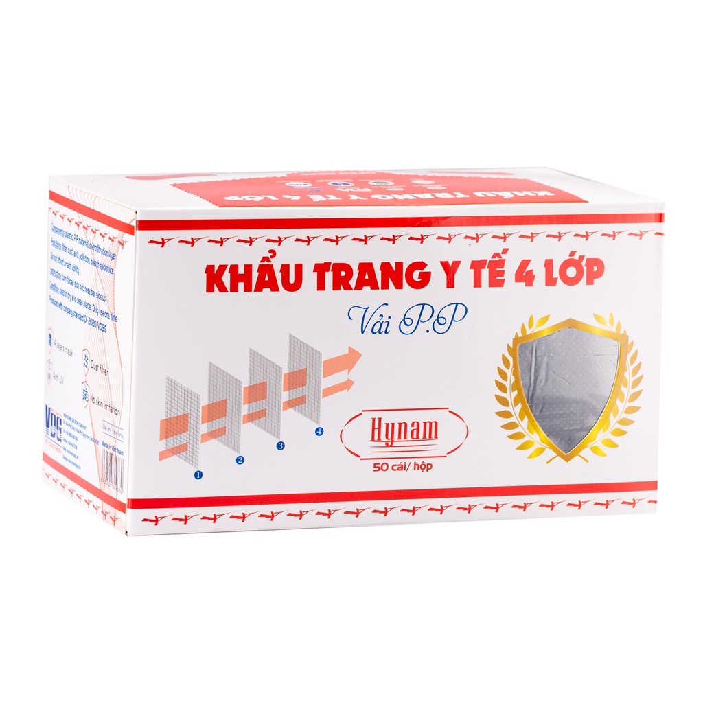 Khẩu trang y tế 4 lớp Hynam - Ngăn chặn giọt bắn tiếp xúc, Chống bụi, Cản tia UV - (50 cái/hộp) -Viễn Đông Sài Gòn | BigBuy360 - bigbuy360.vn