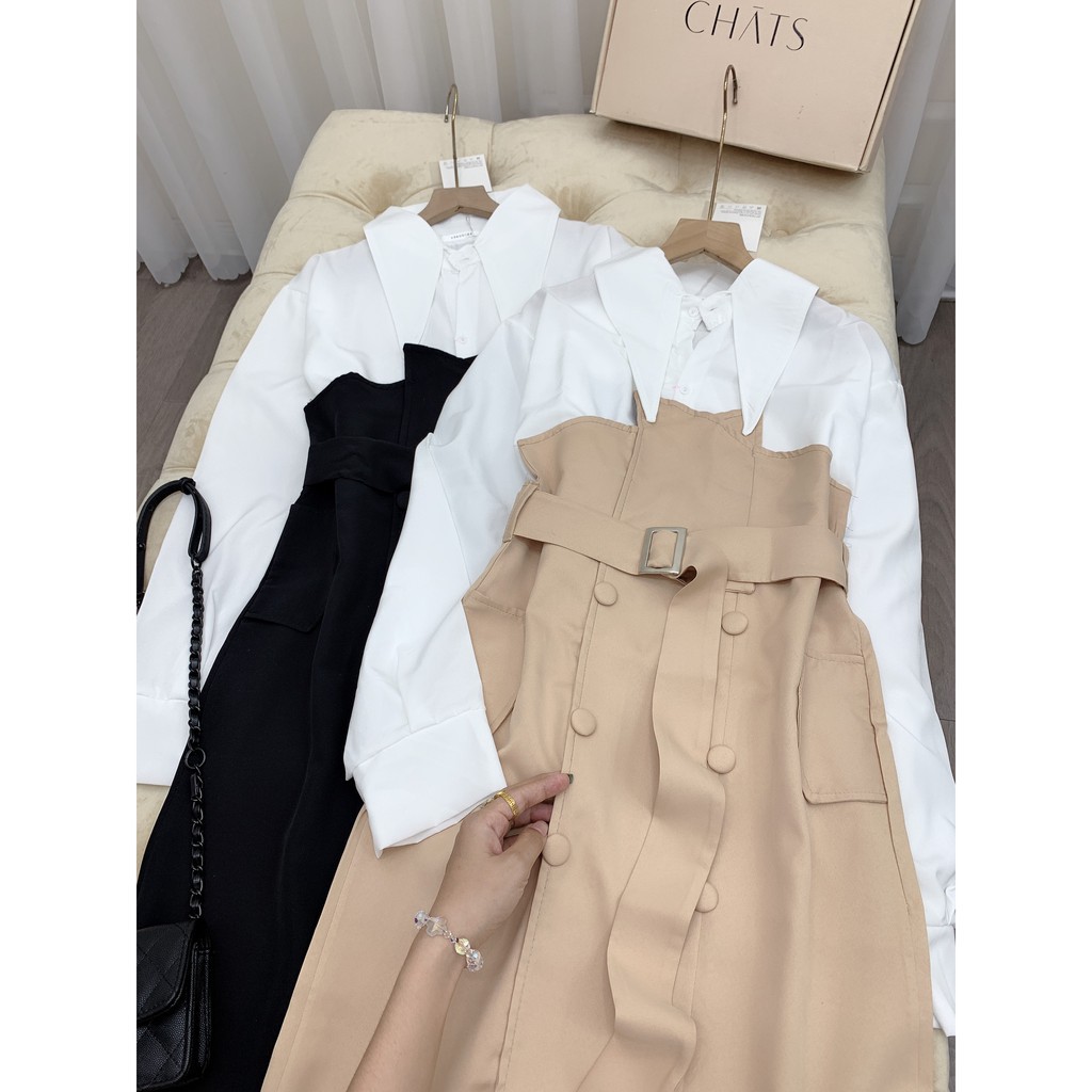 Set đồ nữ cá tính, set váy dài áo sơ mi đi chơi sang chảnh mùa hè đẹp 8A00075 JKR | BigBuy360 - bigbuy360.vn