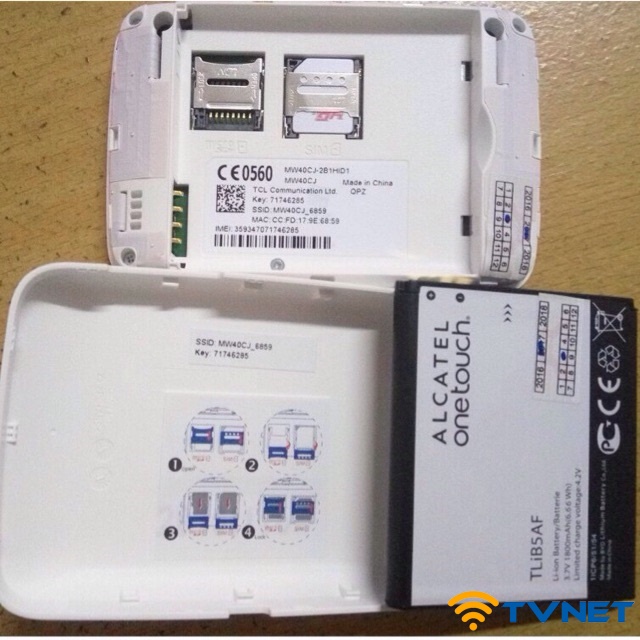 Pin bộ phát Wifi 4G Alcatel MW40, Airtel MW40 dung lượng 1800mAh. Pin mới zin 100% - Bảo hành 1 đổi 1