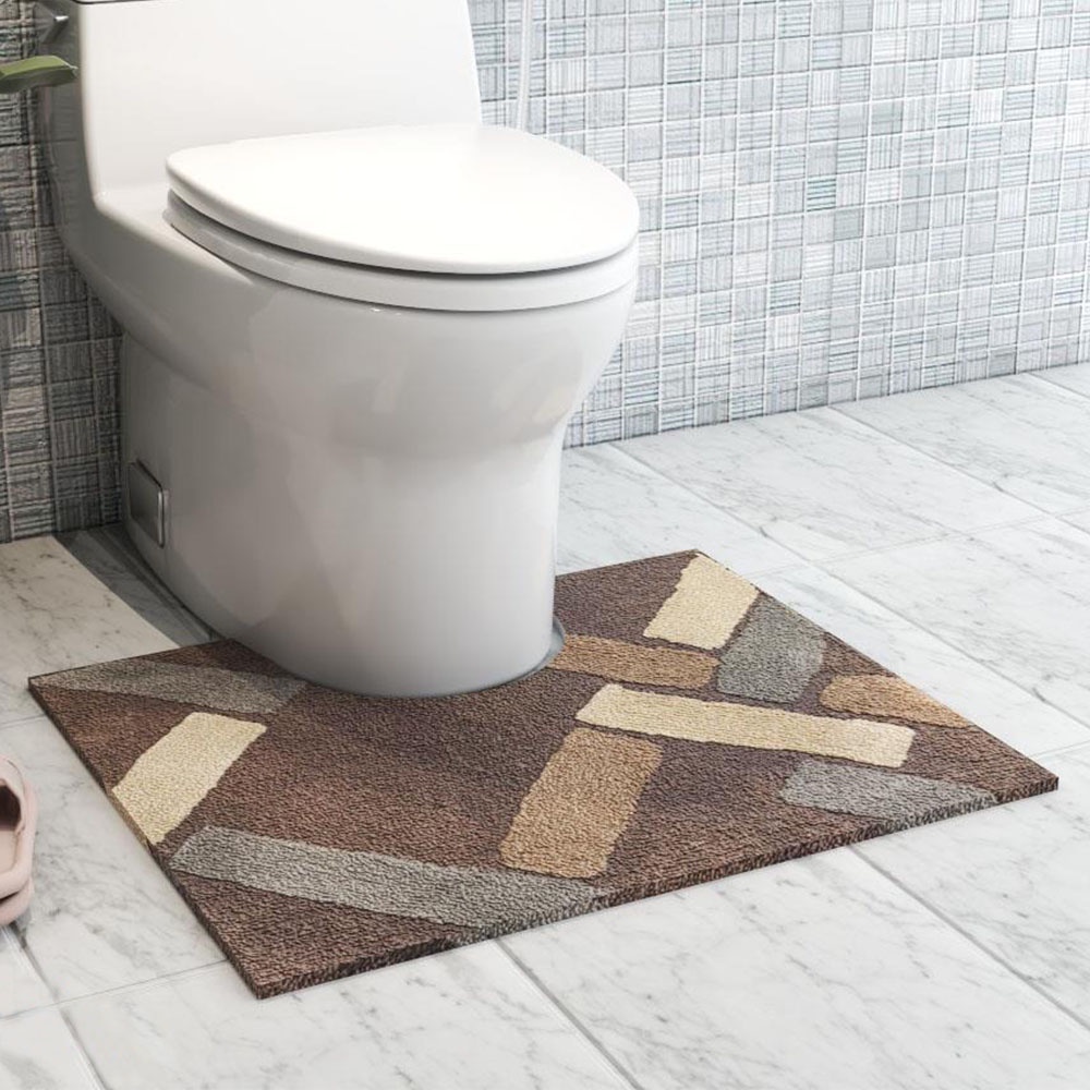HomeBase HLS Thảm lót sàn lau chân phòng tắm Microfiber chống trượt SPARK Thái Lan W50xH60xD1,8 màu nâu