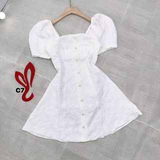 Đầm gấm xốp hở lưng cột dây nơ