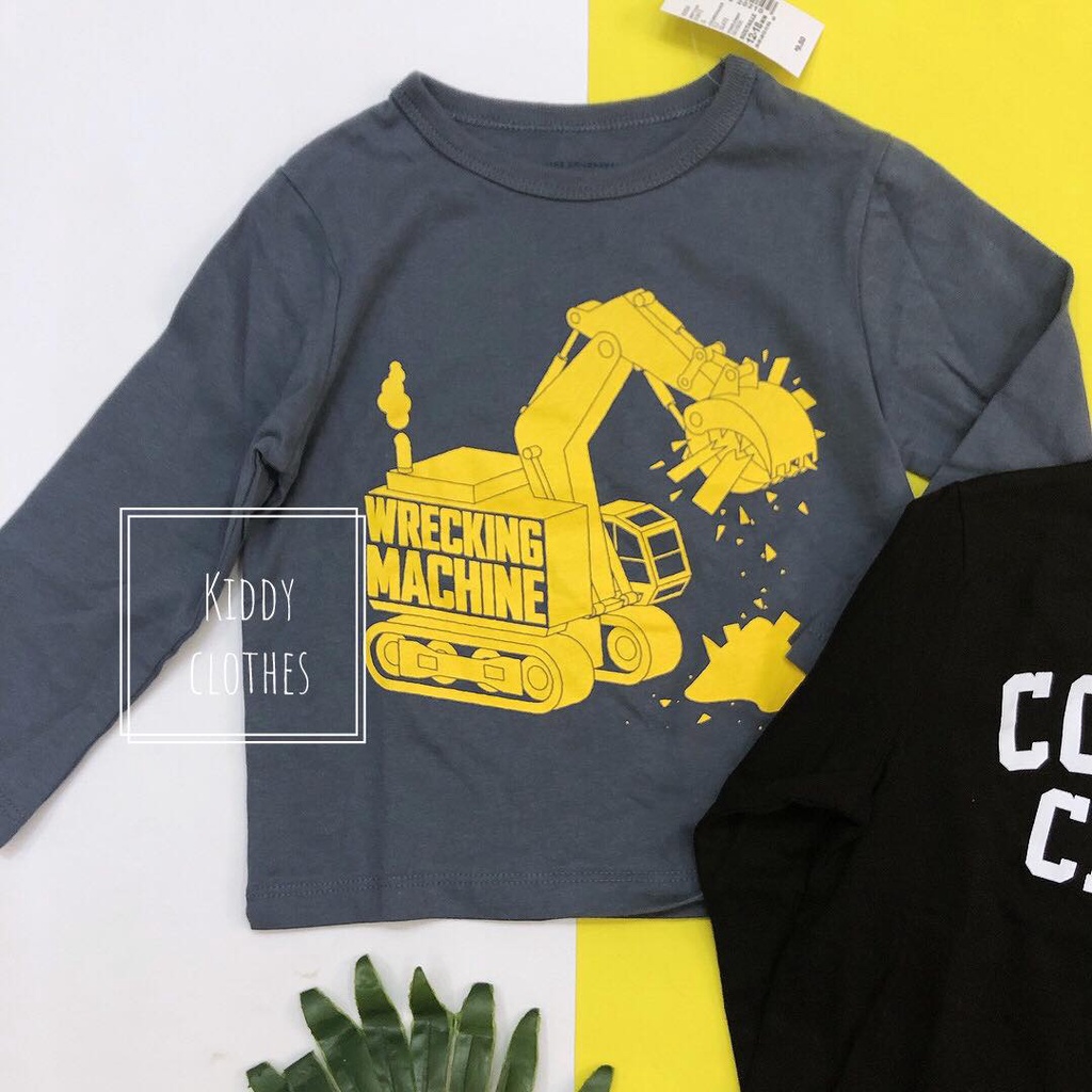 Áo tay dài cotton xuất dư bé trai hình in nhiều mẫu/Áo thun tay dài bé trai chất cotton dư xịn