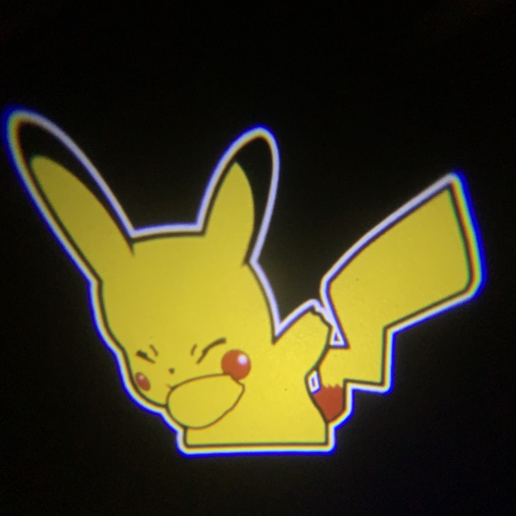 Đèn led gắn xe, đèn led trang trí laser không dây hình hoạt hình gắn cửa xe hơi xe máy