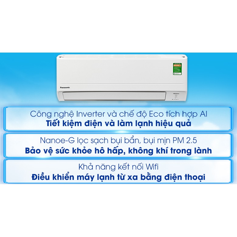 Máy lạnh Panasonic Inverter Wifi 1.5 HP CU/CS-WPU12WKH-8M (Miễn phí giao tại HCM-ngoài tỉnh liên hệ shop)