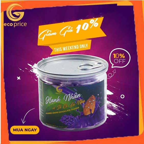 SOCOLA NHO HẠNH NHÂN - HẠT HẠNH NHÂN SOCOLA NHO ECOPRICE - SOCOLA NHO ALMOND - ALMOND CHOCOLATE GRAP