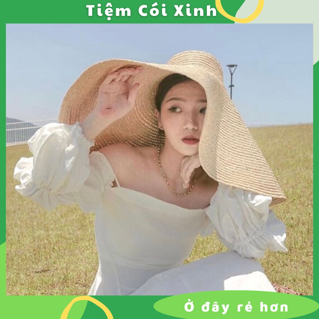 Mũ Cói Vành Rộng To Đi Biển Siêu Mát Thời Trang