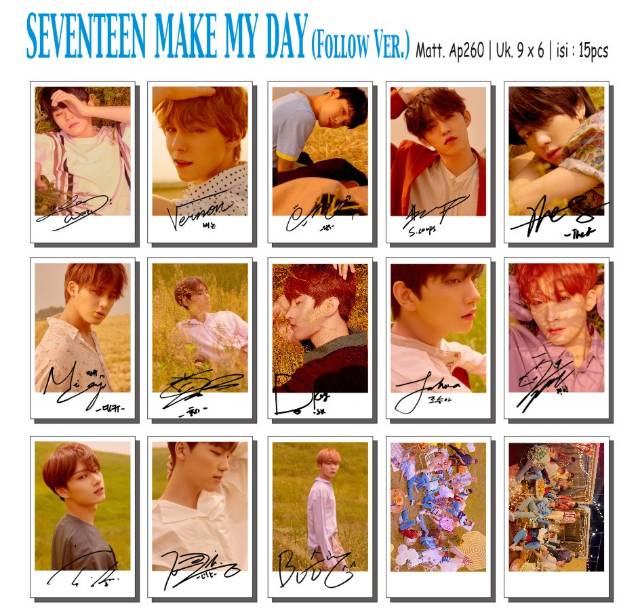 Polaroid Bộ Thẻ Ảnh Nhóm Nhạc Seventeen You Make My Day