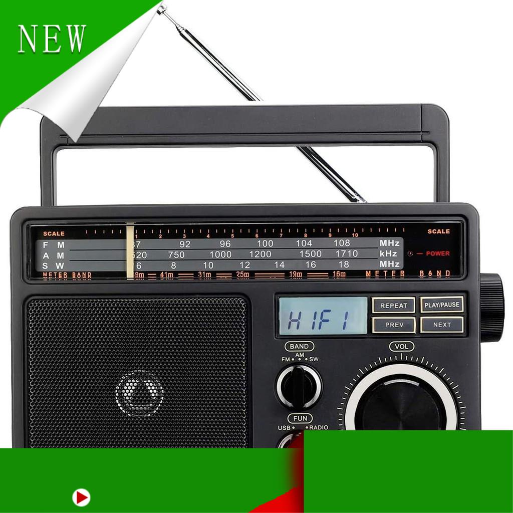 (Hàng Mới Về) Đài Phát Thanh Radio Fm Retekess Tr618 Am Sw Với Máy Nghe Nhạc Mp3 Kỹ Thuật Số Loa Lớn Và Tay Cầm Cho Xe