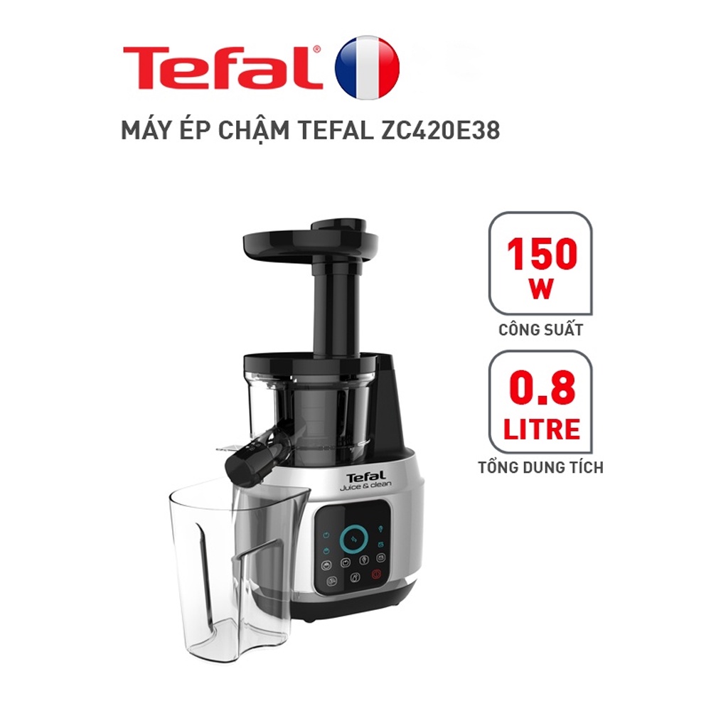 Máy Ép Chậm Thương Hiệu Pháp Tefal ZC420E38 – Công Nghệ Ép Lạnh – Bảo Hành 24 Tháng