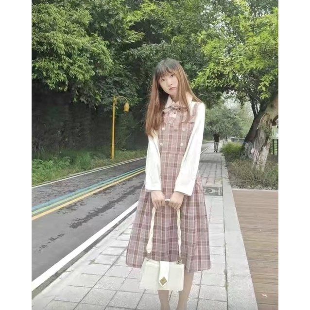 Váy sơ mi kẻ caro nữ dáng dài