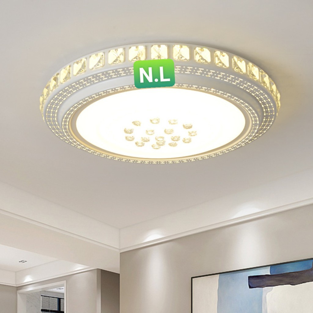{Giá tốt - Chất lượng} Đèn mâm ốp trấn phòng khách LEd trang trí ốp trần phòng ngủ, đèn ốp trần mika