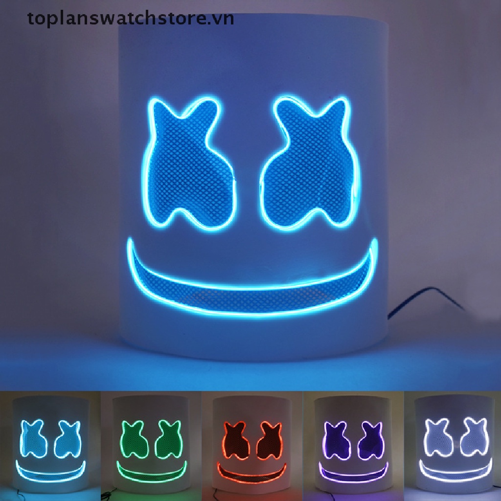 toplanswatchstore   Christmas LED Mask Full Head Music Marshmallow Helmet Cosplay