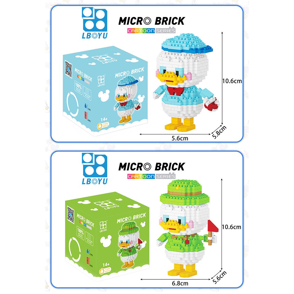Đồ chơi Lắp Ráp Mô Hình 3D Baby Donal Duck - Minifigure Nanoblock Dunno