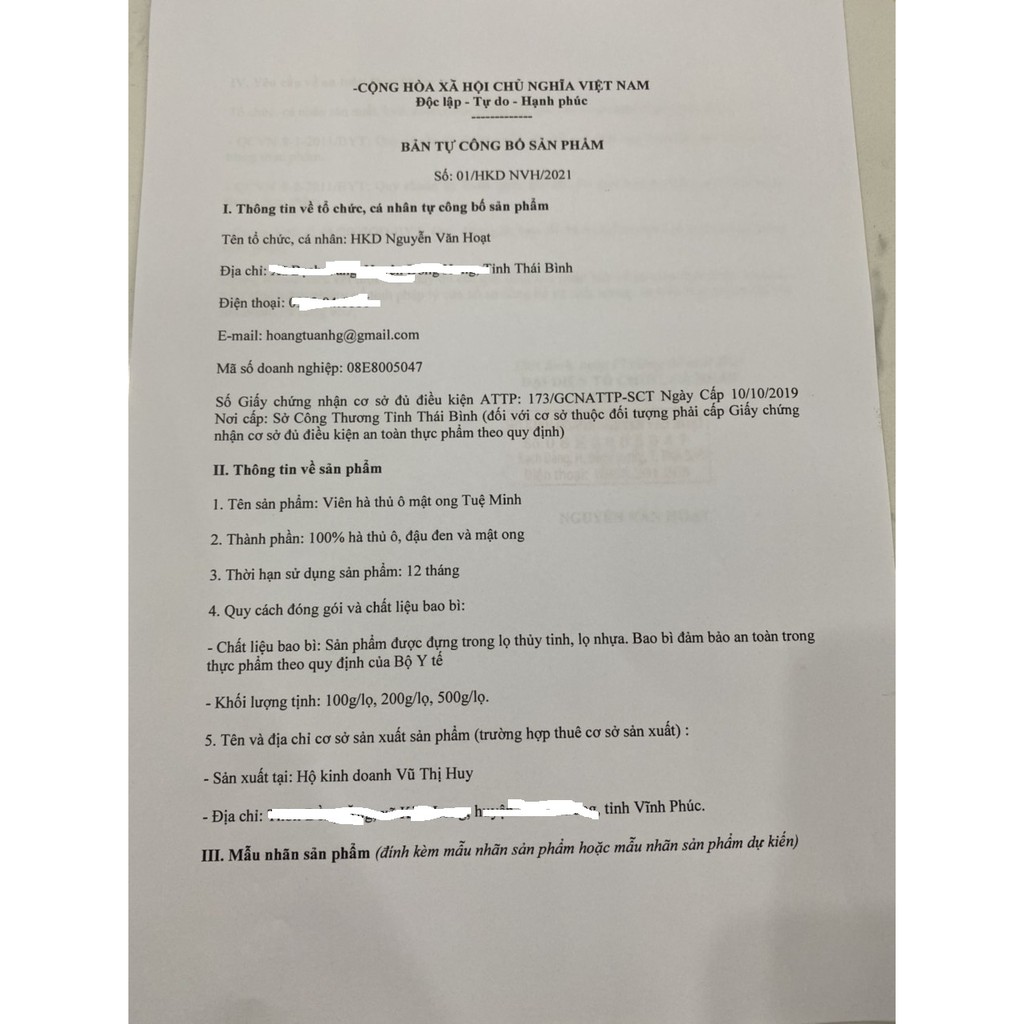 1kg Viên hà thủ ô mật ong đã chế đậu đen Tuệ Minh (2 hộp 500gram) | BigBuy360 - bigbuy360.vn