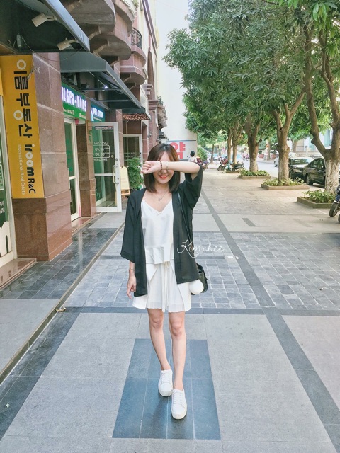 Áo kimono đen trơn | BigBuy360 - bigbuy360.vn