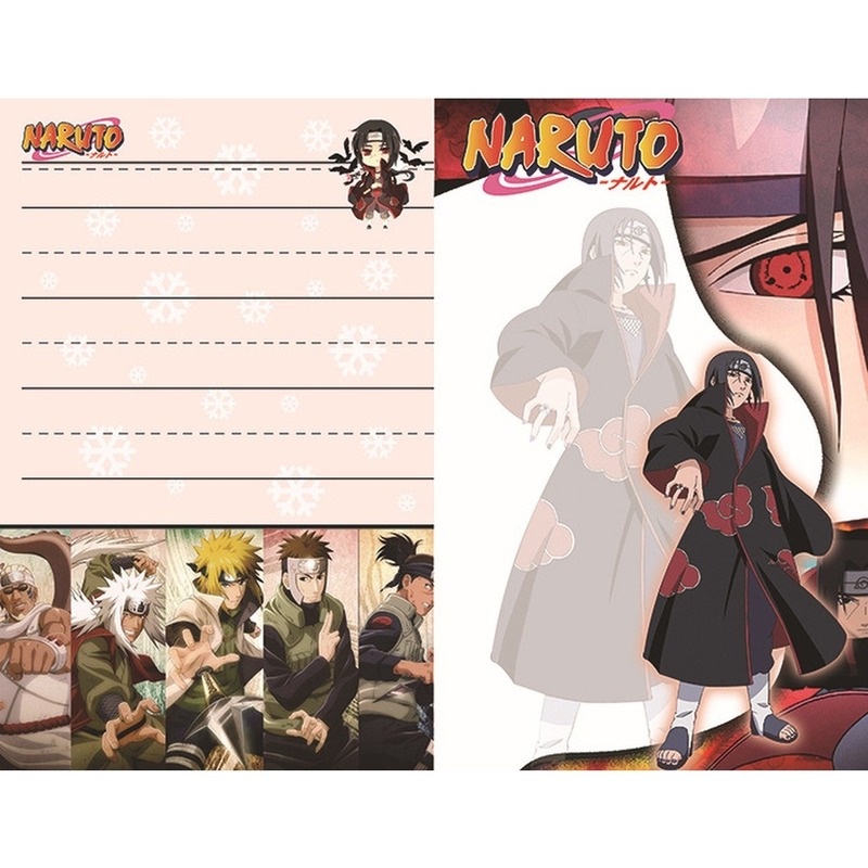 Sổ tay ghi chép in hình nhân vật Kakashi Jiraiya trong anime Naruto