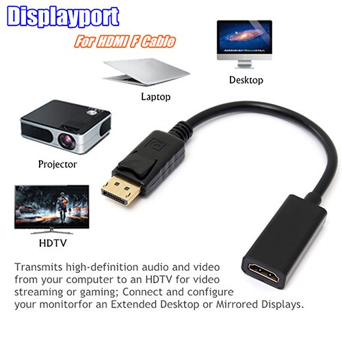 Dây Cáp Chuyển Đổi Dp Displayport Sang Hdmi Cho Máy Tính Hp / Dell