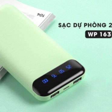 Pin sạc dự phòng chính hãng 20000 mAh WK DESIGN WP-163 với nhiều màu sắc, chip sạc thông minh  đảm bảo an toàn thiết bị