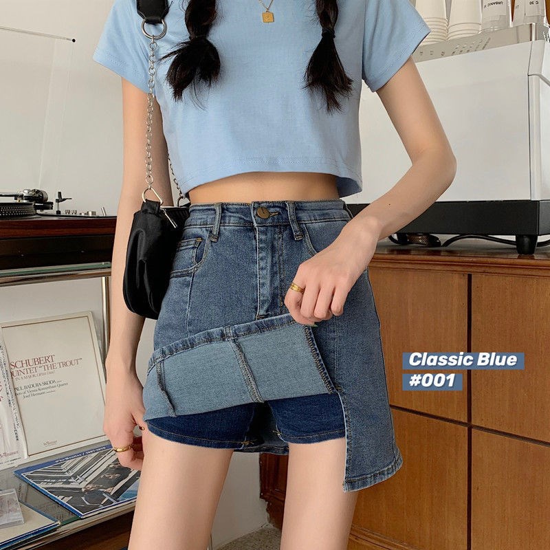 Chân váy jean lưng cao thời trang mùa xuân quyến rũ 2021