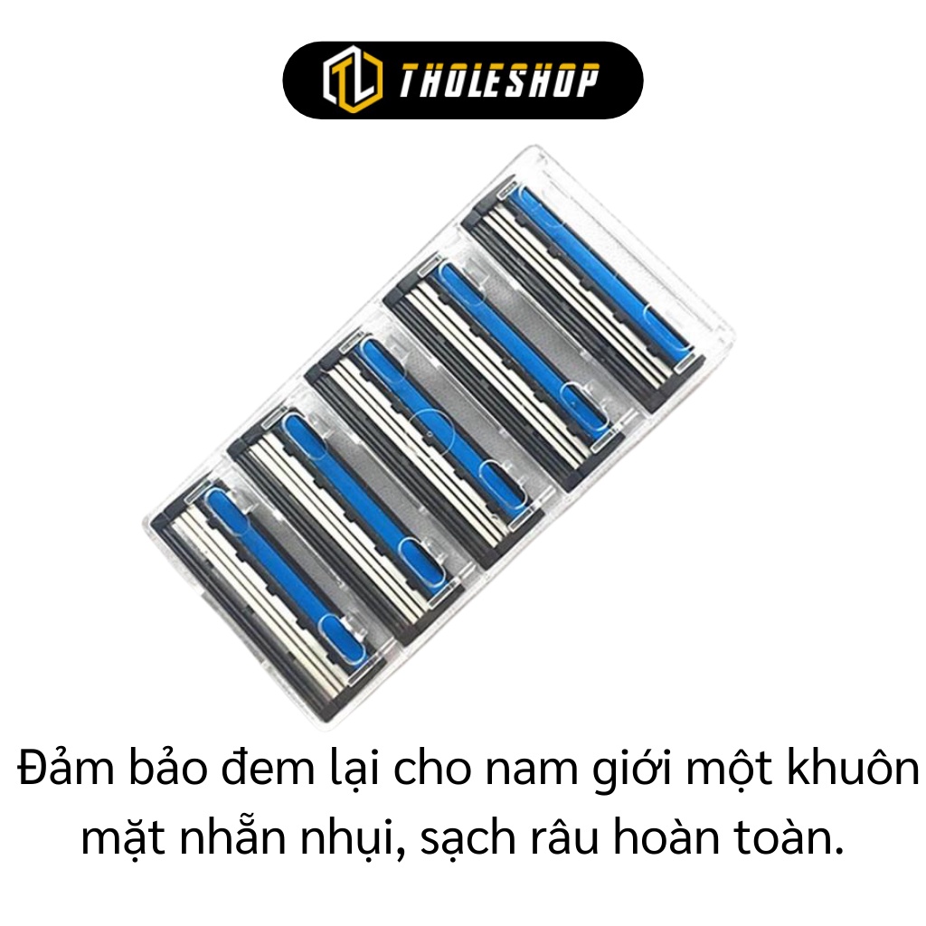 Dao Cạo Râu - Bộ Cạo Râu Kèm 5 Lưỡi Dao Kép Thông Minh, Thay Đầu Tiện Lợi, Sắc Bén 5242