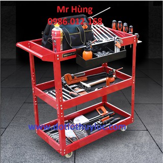 Xe đựng dụng cụ 3 tầng, 3 ngăn. xe đẩy đồ nghề sửa chữa