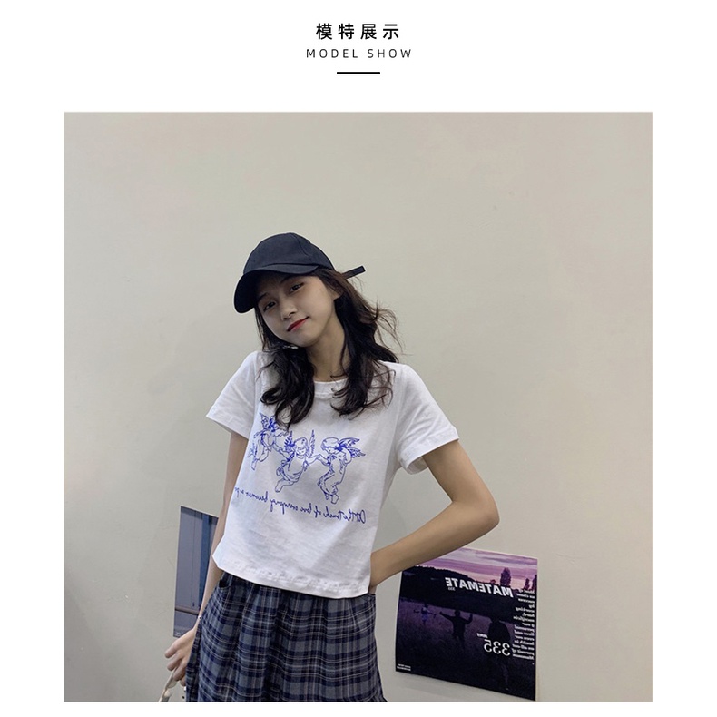 Áo Thun Tay Ngắn Dáng Ôm In Họa Tiết Thời Trang Mùa Hè Phong Cách Hàn Quốc Cho Nữ 271d937