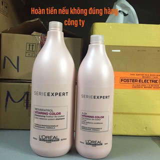 #l'oreal_pháp Cặp dầu gội xả giữ màu tóc nhuộm Professionnel Paris Vitamino color radiance