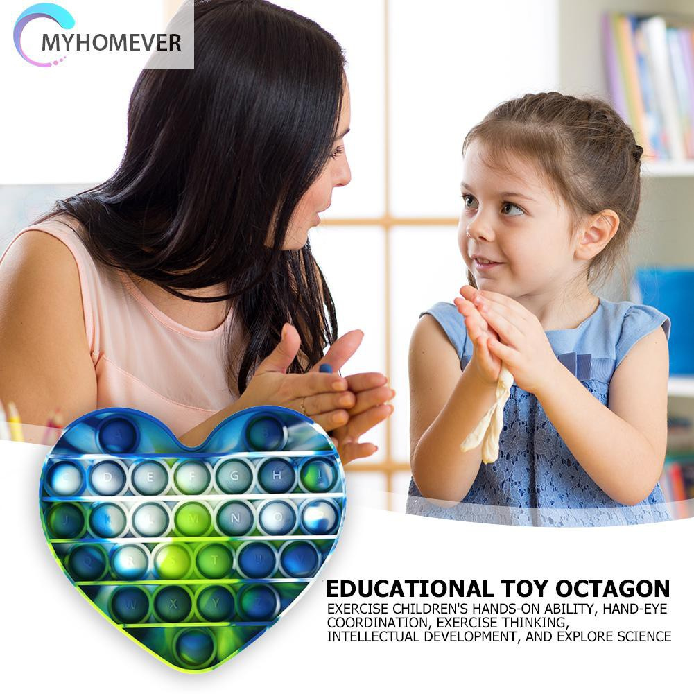 Pop It Fidget Đồ chơi Heart-shaped Stress Relief Đồ chơis Camo Print Puzzle Push Bubble Sensory Đồ chơi