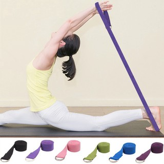 Dây tập Yoga Strap 1m8 Cotton, Dây đai móc chân hỗ trợ kéo giãn chân tay uốn người tập yoga