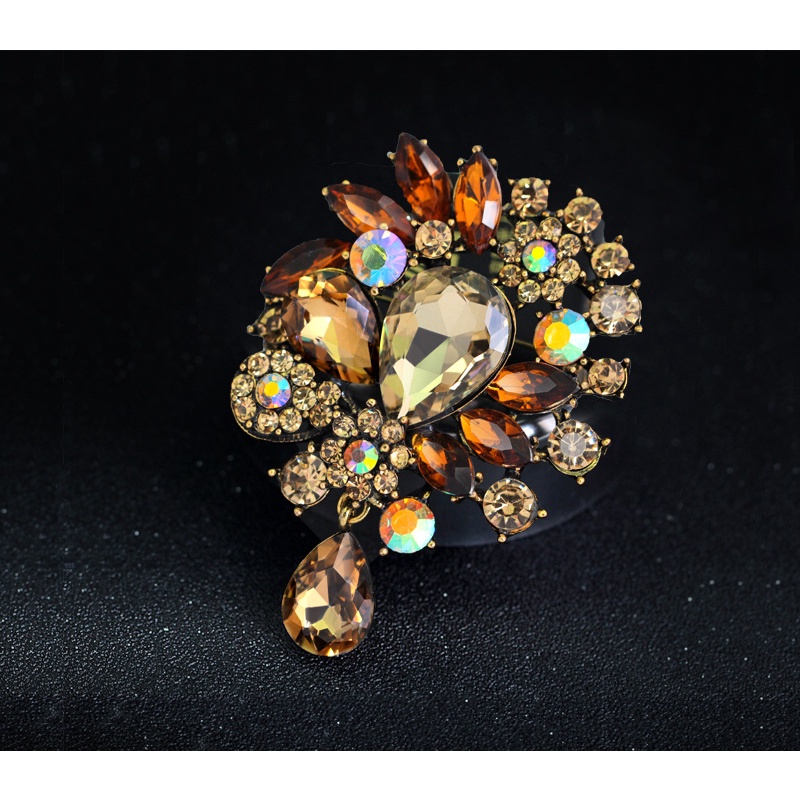 Trâm Cài Áo Hình Hoa Bằng Hợp Kim Acrylic Đính Pha Lê Sang Trọng