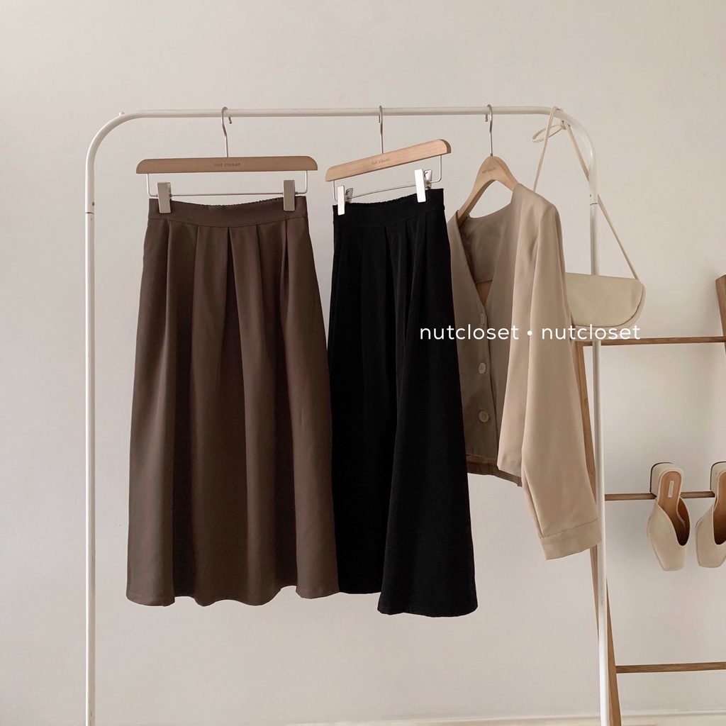 Chân váy dài cạp chun sau 2 túi _ CV0048 | BigBuy360 - bigbuy360.vn