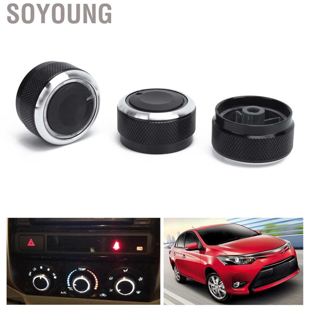 Set 3 núm vặn điều hòa xe hơi thay thế cho Vios 2002‐2014