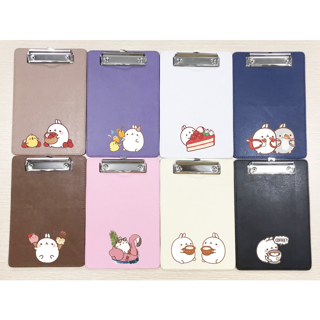 kẹp tài liệu molang KTLD26 dễ thương cute da pu 23*15cm hoạt hình trình kí