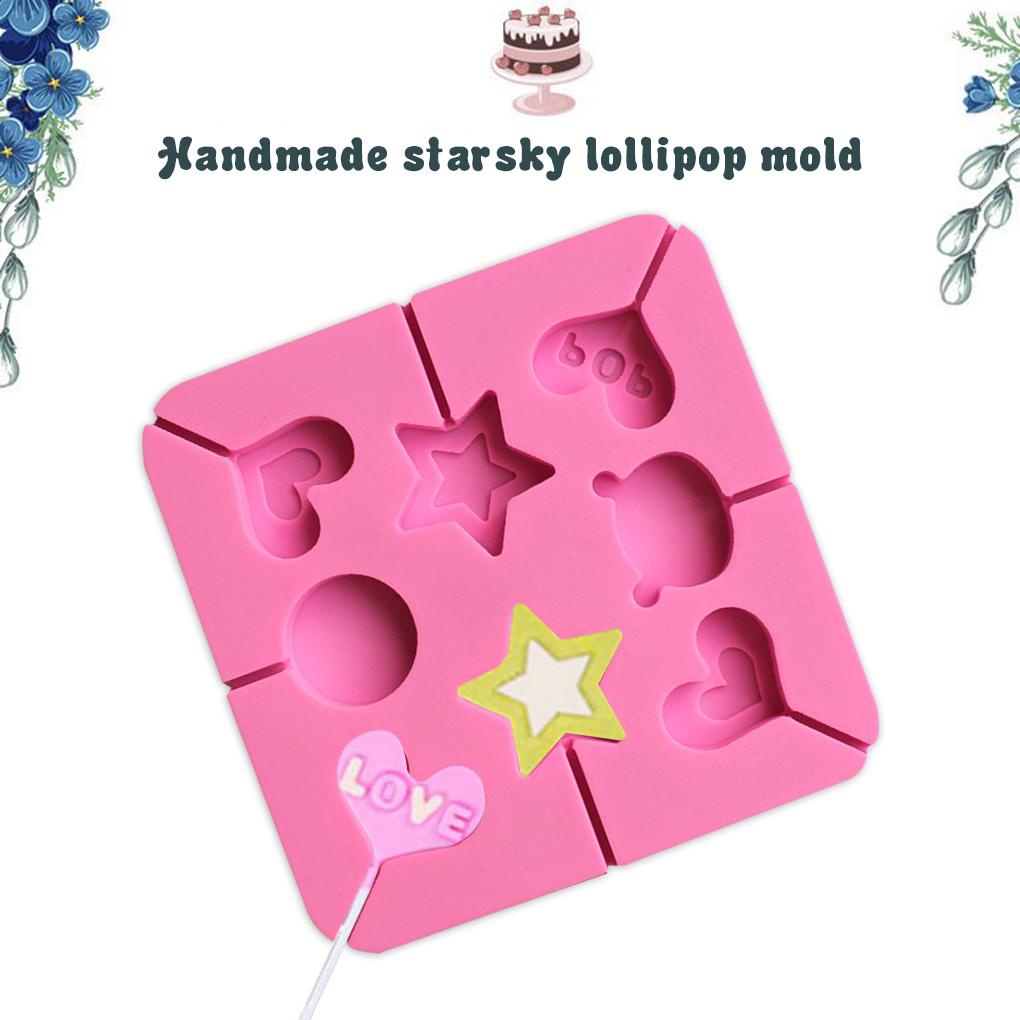 Khuôn Silicone Làm Kẹo Mút Hình Ngôi Sao / Trái Tim / Ngôi Sao Xinh Xắn