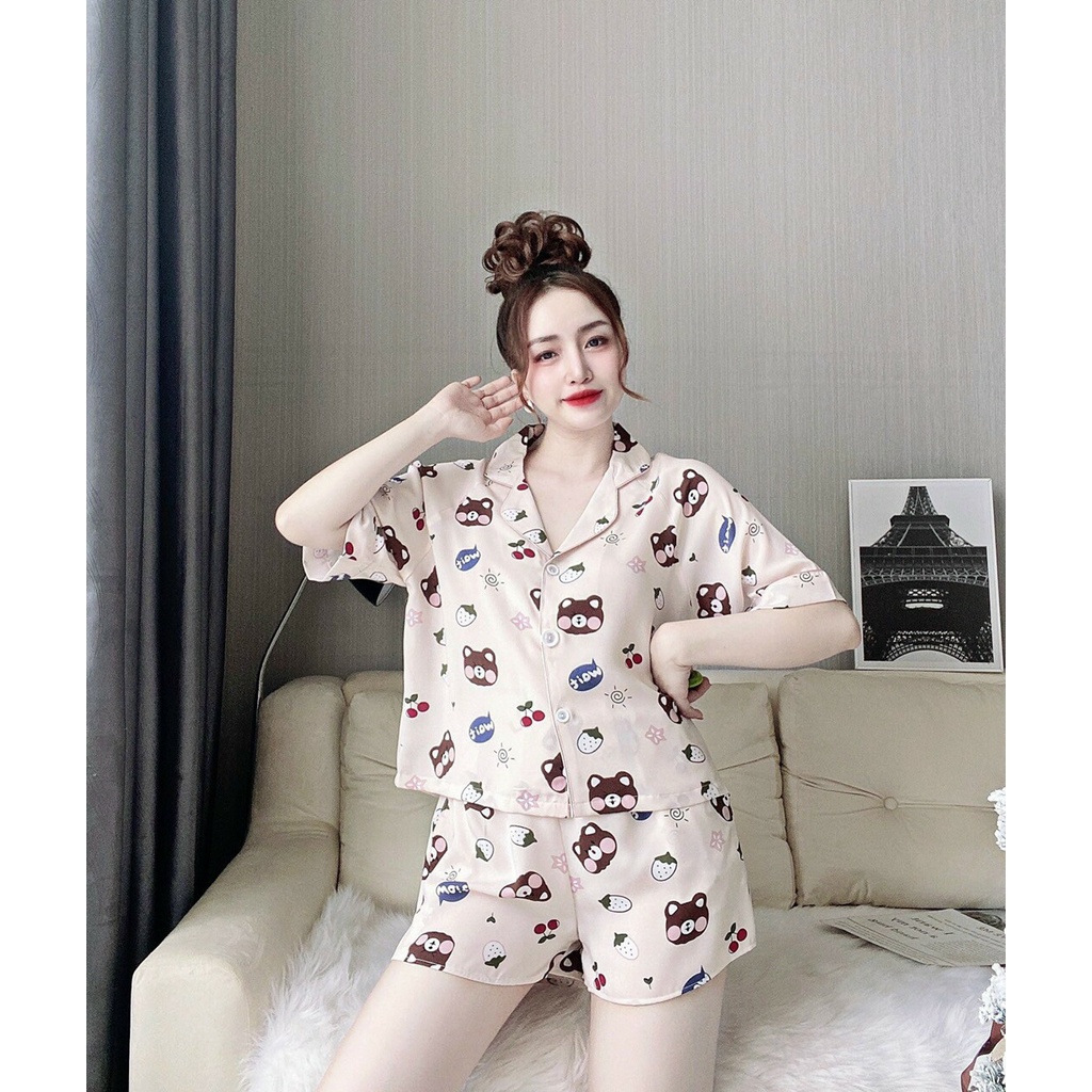 Đồ Bộ Mặc Ở Nhà ANVI, Đồ Pijama Nữ Ngắn Tay Đẹp Thời Trang Dễ Thương Vải Lụa Cao Cấp Quần Short Đùi | BigBuy360 - bigbuy360.vn